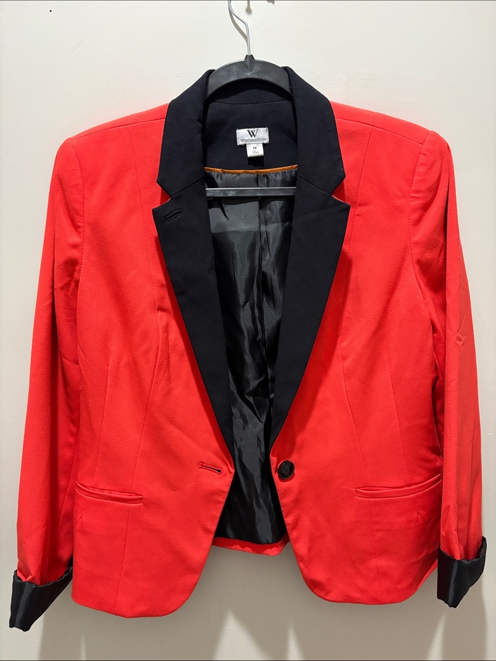 Worthington Orange Blazer with Black Lapel